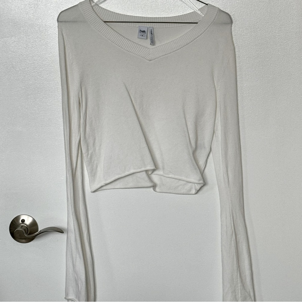 Twik cropped sweater, white